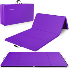10X4 Feet 4-Panel Folding Gymnastics Mat   2-Inch Thick Pad with Vinyl Surface a