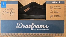 🌟NEW🌟 Dearfoams Mens' Size Large (11/12) Indoor/Outdoor Slipper, BLACK