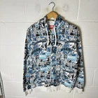 Vintage Marvel Hoodie Mens Medium Blue Heroes Comic Jesse Pinkman Y2K AOP X Men*