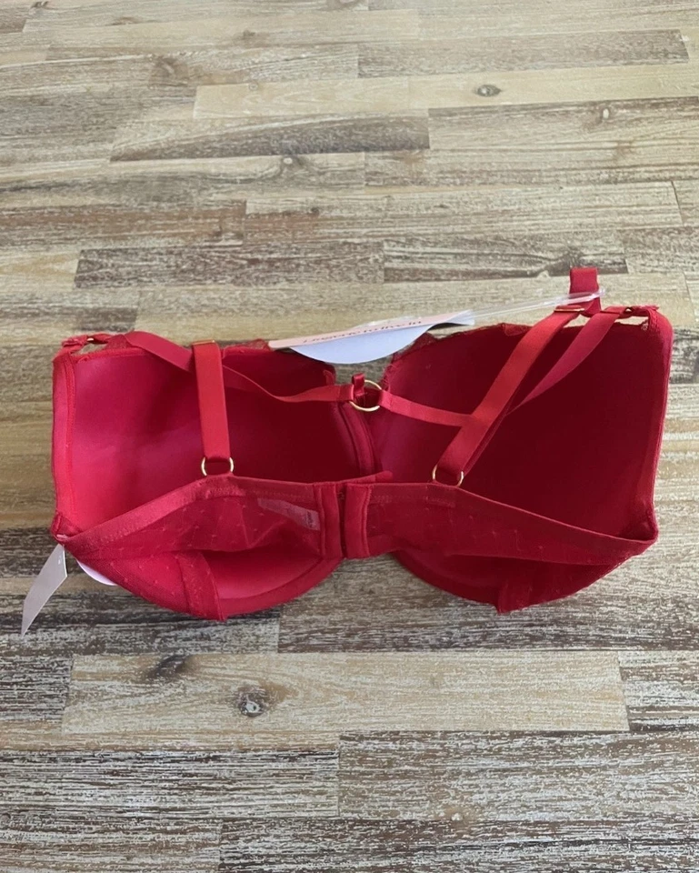 KAYSER After Dark Frenchy Balconette Bra Salsa Red Lace 14E 36E 36DDD BNWT - image 4 of 4