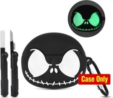 AirPods Pro 3 Case Cover with Cleaner Kit, Soft Silicone, Black, 3D Funny Skull