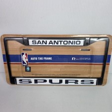 San Antonio Spurs NBA Black Metal Laser Cut License Plate Frame Basketball New