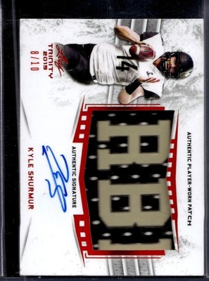 2019 Leaf Trinity Patch Autographs Kyle Shurmur #PA-KS2 8/10 NAME PATCH!