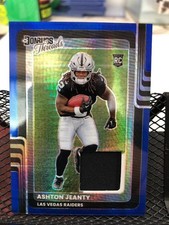 ASHTON JEANTY 2025 PANINI DONRUSS OPTIC RC THREADS BLUE PRIZM DTBH-AJY RAIDERS
