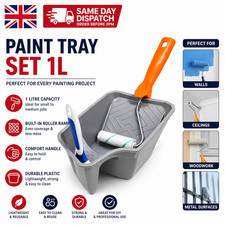 4 Inch Paint  Tray Set Handheld Roller Frame Cup Large Capacity Decoratin DIY UK