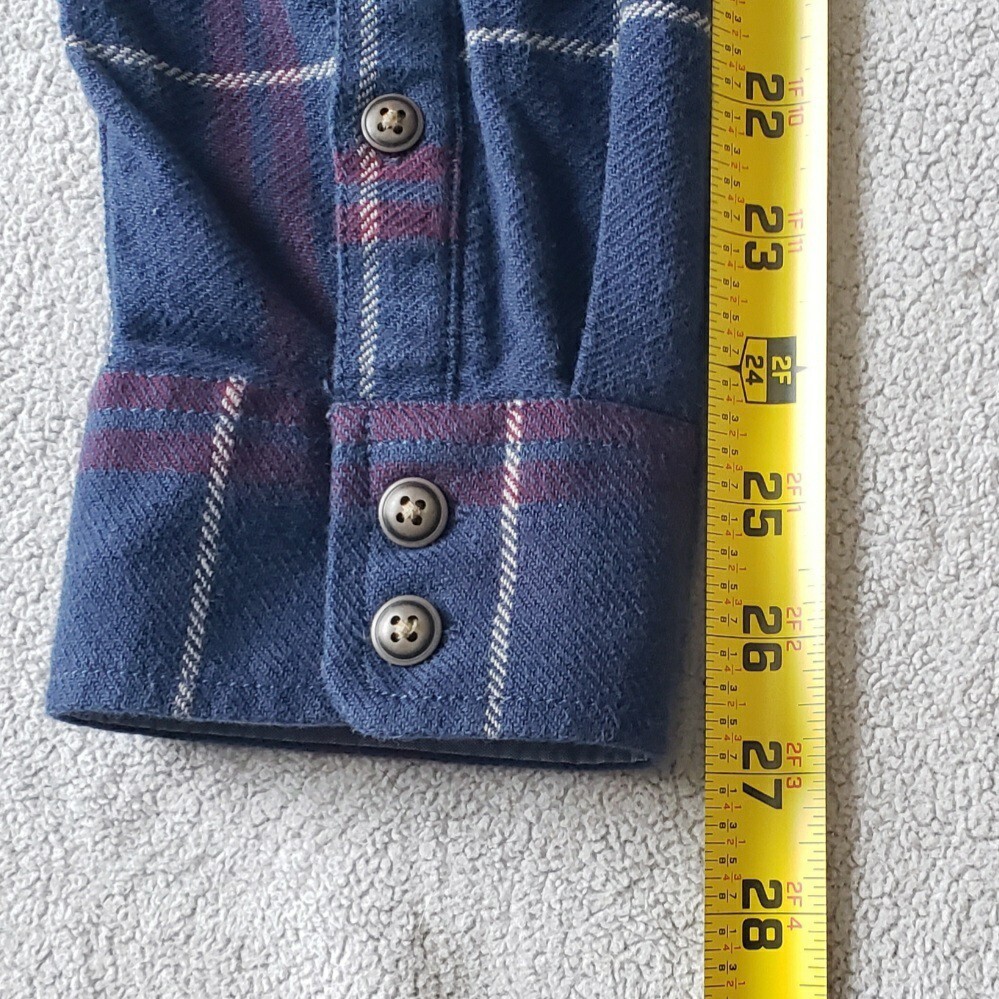 Vans Tailored Fit Flannel Shirt Mens Large Blue Red Plaid Long Sleeve Button Up