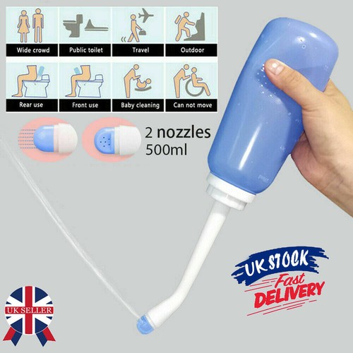 Portable Bidet Handheld Bottle Travel Personal Toilet Spray Water Washer 500ml - Picture 1 of 10