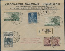 21-6-27 FIUME XIV CONGRESSO FILATELICO SU RACCOMANDATA X DISTRETTO