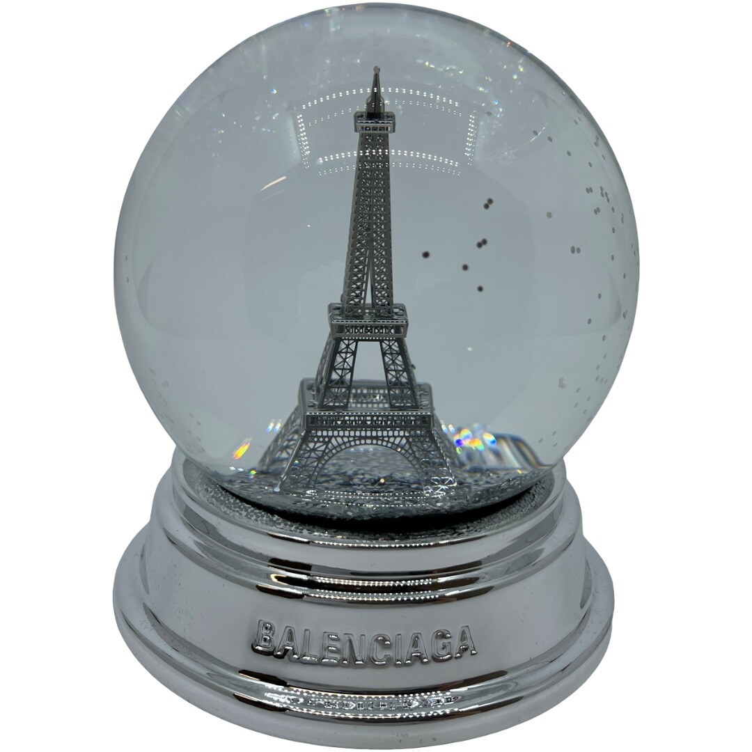 Authentic BALENCIAGA Snow Dome Snow Globes Silver Glass #36636537