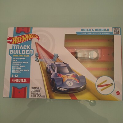 HOT WHEELS TRACK BUILDER UNLIMITED FOLD UP TRACK PACK STUNT W/1 CAR NIB