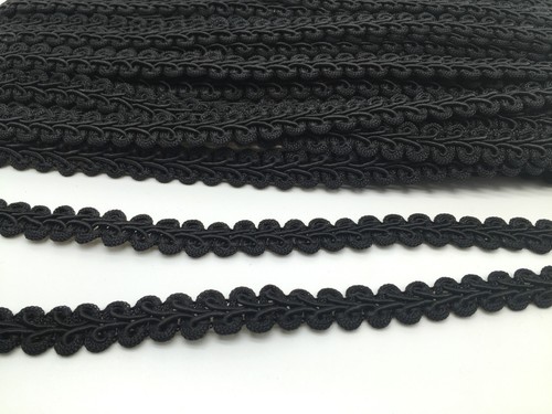 SCHWARZE ZOPFBORTE POLSTERWIRBEL 10 MM BREIT - Bild 1 von 3