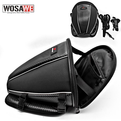 WOSAWE Motorcycle Tail Bag Rear Seat Bag Reflective Waterproof Helmet Luggage - Picture 1 of 6