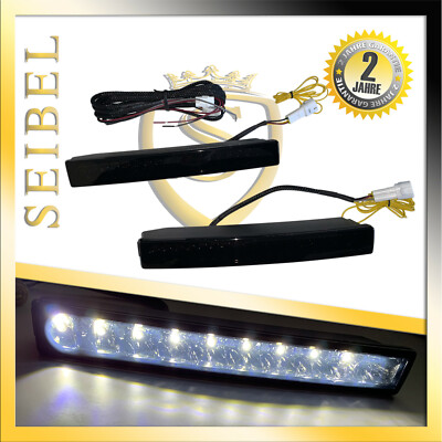 LED Tagfahrlicht Set E4 R87 Prüfzeichen SMOKE DRL High Power schwarz für VW