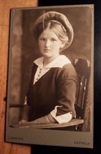 Mädchen Schülerin mit Mütze Schülermütze - ca. um 1900 CDV Kappeln / Studentika