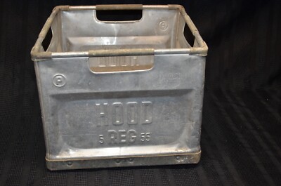 Vintage Hood Dairy Metal Milk Crate 5Reg55 Aluminum / Steel C.E.