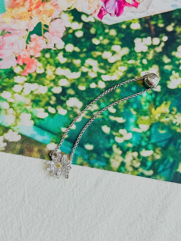 Brazalete Swarovski Remix Flor Margarita Amarillo Cristales Rodio M Nuevo con Etiquetas Foto 2 de 4