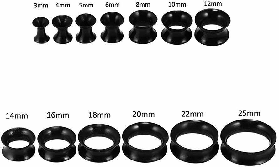 9 Pairs Soft Silicone Ear Gauges Flesh Tunnels Plugs Double Flare Expanders E555 eBay