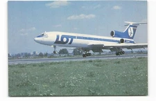 Postcard Airline LOT POLISH AIRLINES Tupolev 154M CC9.