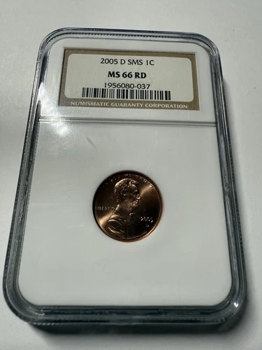 2005 D NGC 1C SMS MS66 RD LINCOLN MEMORIAL CENT