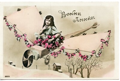 Carte Postale Fantaisie 'Bonne Année' D'époque (1919-1938), écrite, France
