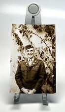 WW2 Photo U.S. GI Standing By Tree