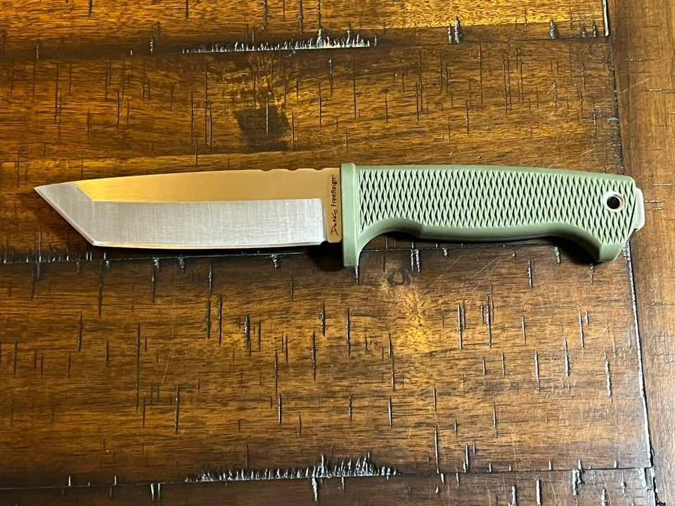 Demko Knives FreeReign Tanto Knife 4.875" Satin AUS10A Blade Green or Black - Image 3 of 4