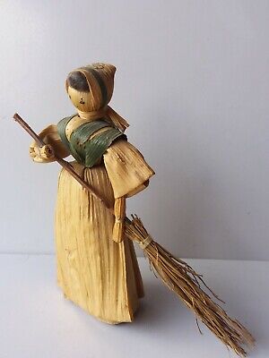 Vintage Handmade Old Traditional folk corn husk doll 5,5