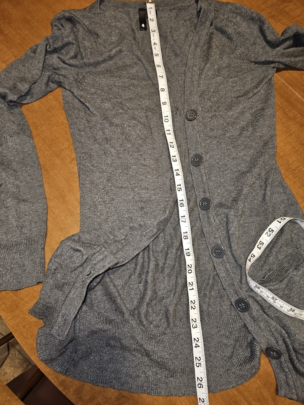 Gray Divided Button Down Sweater with Pockets Siz… - image 2