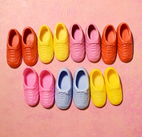 7 Pair Lot Vintage Mattel Barbie Skipper Doll 80's Tennis Shoes Sneakers