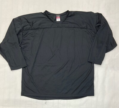 Alleson Athletic Ice Hockey Long Sleeve Practice Jersey Men's M L Black HJ150A