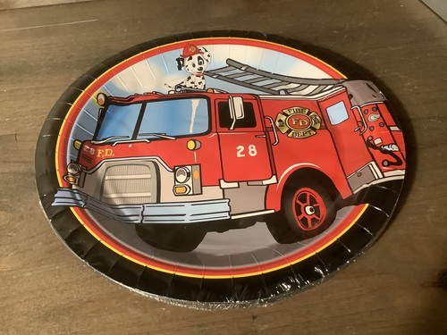 FIREFIGHTER FIREMAN Paw Patrol Pup Childrens Birthday Party 9" Paper Plates - Picture 4 of 4