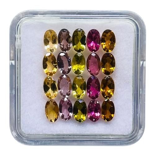 VVS 20 Pcs Natural Tourmaline 5x3mm Oval Cut Multi Color Loose Gemstones Lot - Picture 2 of 8