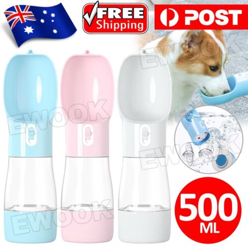 2 in1 Puppy Dog Cat Pet Water Bottle Cup Drinking Travel Outdoor Portable Feeder - Picture 1 of 12