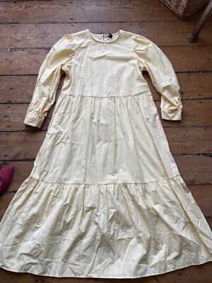 Defacto Beautiful Yellow Tiered Maxi Dress Xl 
