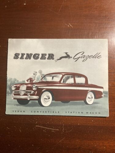 Singer Gazelle Sedan Convertible Station Wagon 1950 Vtg Automobile Brochure - Bild 1 von 4
