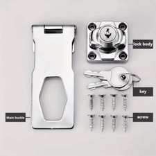 Heavy Duty Locking Hasp with Keys Padlock for Shed Cabinet Garage Security Lock