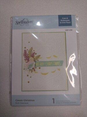 Neu SPELLBINDERS Cut & Emboss in one Pass CEF-018 Classic Christmas Embossing Fo