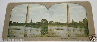 WOW Original Rare 1900's Washington Monument Washington D.C. Stereoview USA VHTF