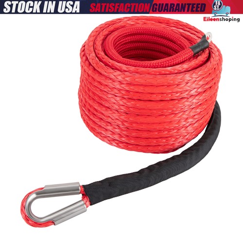 1/2x85ft Synthetic Winch Rope 31500LBS w/ Hook Truck Car Tow Recovery Cable - Picture 6 of 12