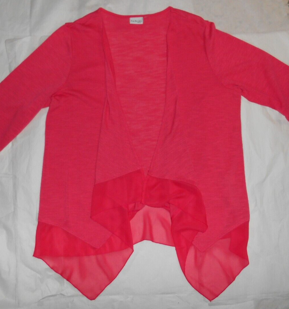 PINK weight knit KIM ROGERS sz 1X/2X waterfall 3/4 sleeve