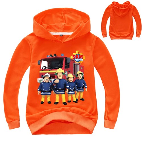 Fireman Sam Long Sleeve Sweatshirt Firefighter Clothes Boys Hoodies Coat Tops - Picture 43 of 45