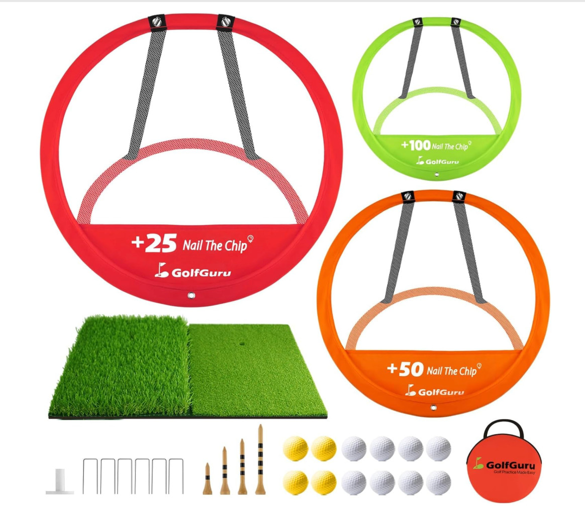 Chipping Net Golf Practice Chipping Net And Foldable Golf Mat With 12 Balls