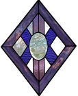 VINTAGE TIFFANY STYLE STAINED GLASS DIAMOND SHAPED SUNCATCHER