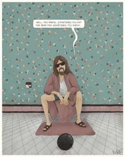 Big Lebowski Dude by Max Dalton Ltd Edition x/100 Print Poster Mondo MINT Movie