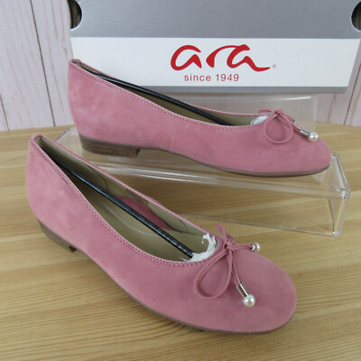 ARA Scout Womens US Size 6.5 (UK 4 G) Fuchsia Pink Suede Ballet Flats NOTE FLAWS