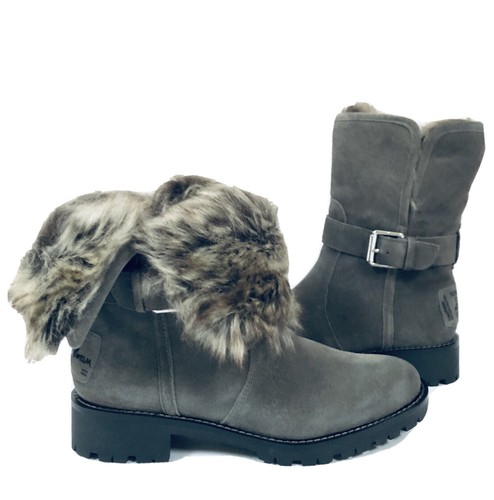 Sam Edelman Womens Jeanie Faux-Fur Weatherproof Suede Boots NIB MSRP $180 ABFB - Foto 1 di 7