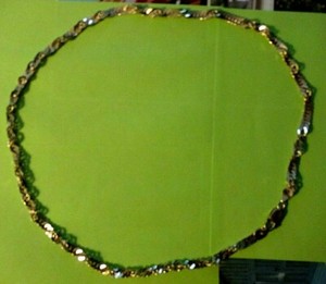 Authentic GOLD PLATED SILVER SPIRAL 18 1/2" NECKLACE & 7" BRACELET PAIR
