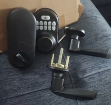 Veise Keyless Entry Door Lock with 2 Lever Handles - Electronic Keypad Deadb