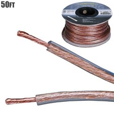 50Ft 12 Gauge 12AWG 2 Conductor - Pure Copper Home Car Audio Speaker Wire Cable