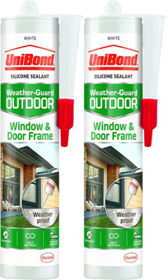 2x UniBond Wetterschutz Innenraum Außen Fenster & Türrahmen Dichtung - weiß